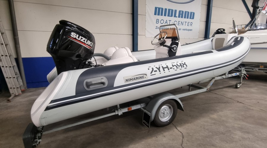 Nimarine MX450 RIB uit 2021 met Suzuki DF40A en trailer